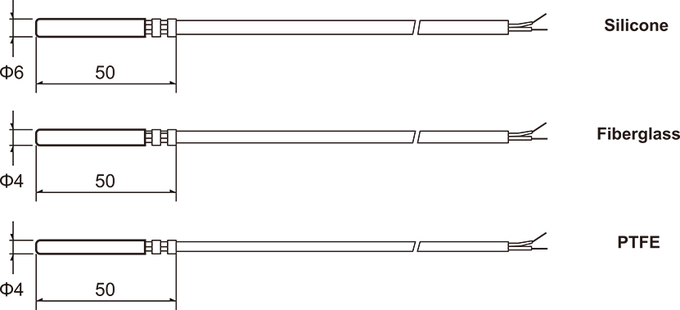 Fil 316 0 inoxydable des émetteurs 2 de capteur de PTFE 5K 10K NTC